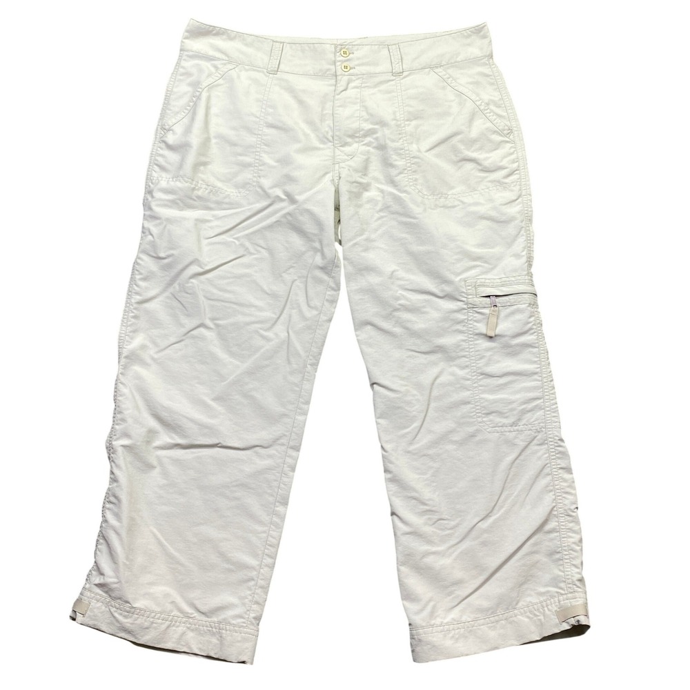 Royal Robbins Womens Size 12 Tan Nylon Cargo Hiking Capri Pants ROY C-S37